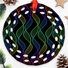 Rainbow Helix Black Ornament (round Filigree) 