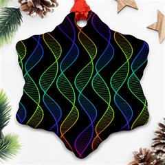 Rainbow Helix Black Ornament (snowflake)  by designworld65