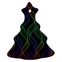 Rainbow Helix Black Christmas Tree Ornament (2 Sides) by designworld65