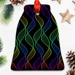 Rainbow Helix Black Bell Ornament (2 Sides)