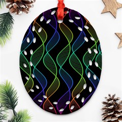 Rainbow Helix Black Ornament (oval Filigree)  by designworld65