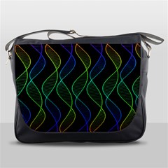 Rainbow Helix Black Messenger Bags