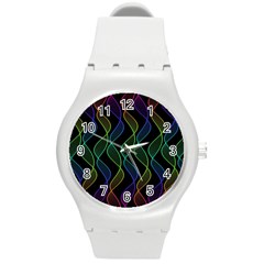 Rainbow Helix Black Round Plastic Sport Watch (m)