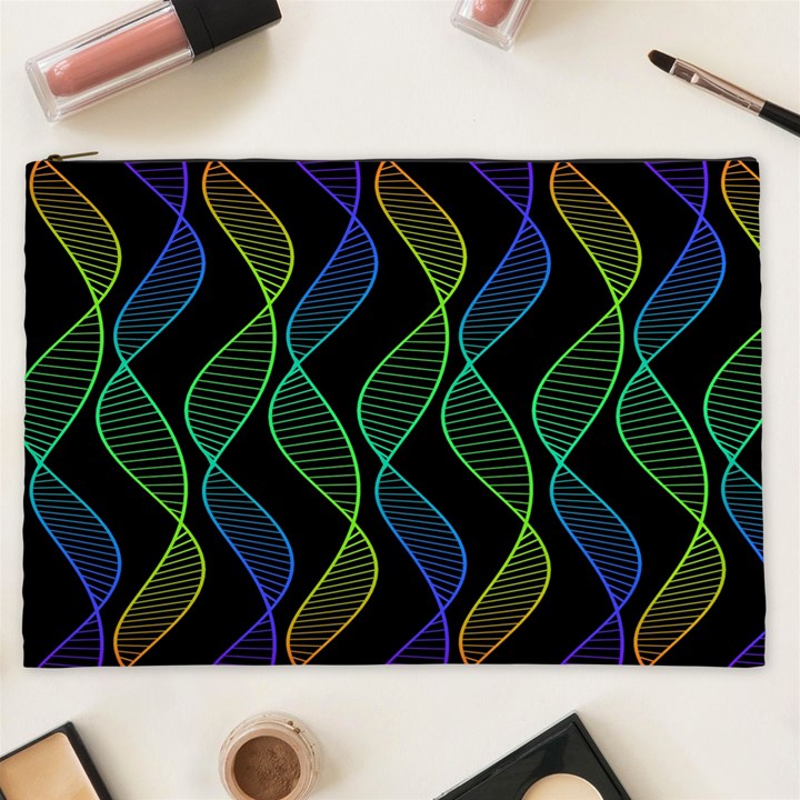 Rainbow Helix Black Cosmetic Bag (XXL) 