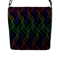 Rainbow Helix Black Flap Messenger Bag (l)  by designworld65