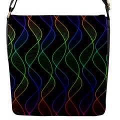 Rainbow Helix Black Flap Messenger Bag (s) by designworld65