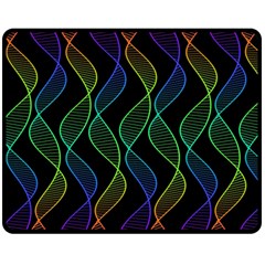 Rainbow Helix Black Double Sided Fleece Blanket (medium) 