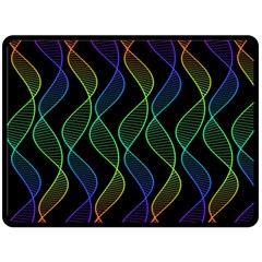 Rainbow Helix Black Double Sided Fleece Blanket (large) 