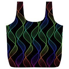 Rainbow Helix Black Full Print Recycle Bags (l) 