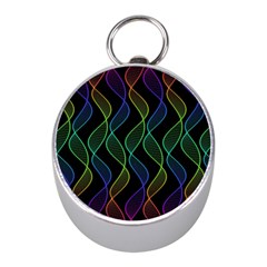 Rainbow Helix Black Mini Silver Compasses by designworld65