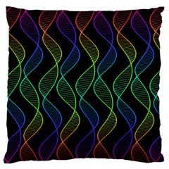 Rainbow Helix Black Standard Flano Cushion Case (one Side) by designworld65