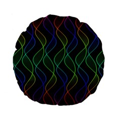 Rainbow Helix Black Standard 15  Premium Flano Round Cushions by designworld65