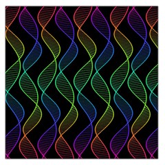 Rainbow Helix Black Large Satin Scarf (square)