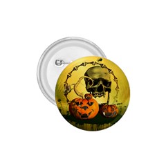 Halloween, Funny Pumpkins And Skull With Spider 1 75  Buttons