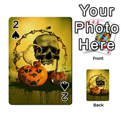 Halloween, Funny Pumpkins And Skull With Spider Playing Cards 54 Designs  by FantasyWorld7