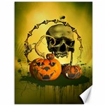 Halloween, Funny Pumpkins And Skull With Spider Canvas 36  x 48   35.26 x46.15  Canvas - 1