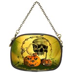 Halloween, Funny Pumpkins And Skull With Spider Chain Purses (One Side)  Front