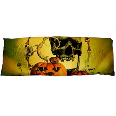 Halloween, Funny Pumpkins And Skull With Spider Body Pillow Case (dakimakura) by FantasyWorld7