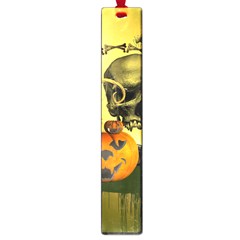 Halloween, Funny Pumpkins And Skull With Spider Large Book Marks