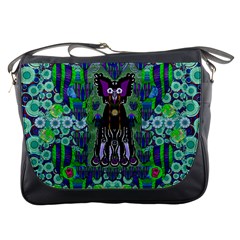 Lady Draccula With Flower Ghost And Love Messenger Bags