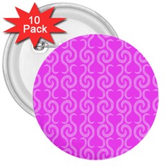 Pink Elegant Pattern 3  Buttons (10 Pack) 