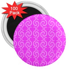 Pink Elegant Pattern 3  Magnets (100 Pack)