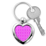 Pink elegant pattern Key Chains (Heart)  Front