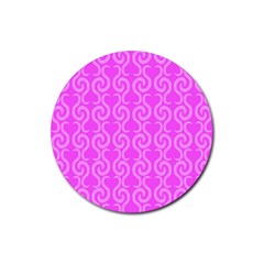 Pink Elegant Pattern Rubber Coaster (round)  by Valentinaart