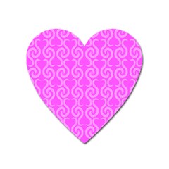 Pink Elegant Pattern Heart Magnet