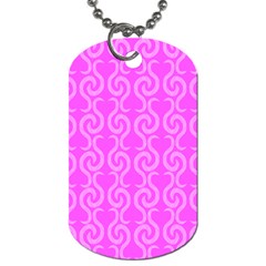 Pink Elegant Pattern Dog Tag (two Sides)