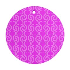 Pink Elegant Pattern Round Ornament (two Sides) 