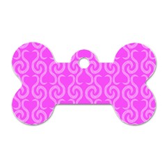 Pink Elegant Pattern Dog Tag Bone (one Side)