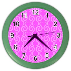 Pink Elegant Pattern Color Wall Clocks