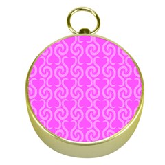 Pink Elegant Pattern Gold Compasses