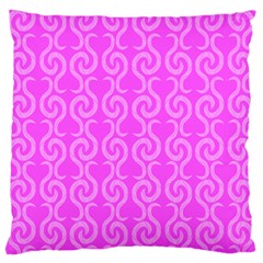 Pink Elegant Pattern Large Flano Cushion Case (one Side)