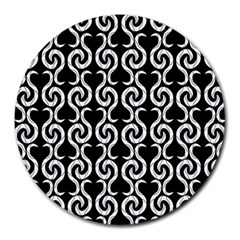 Black And White Pattern Round Mousepads