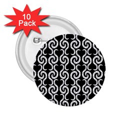 Black And White Pattern 2 25  Buttons (10 Pack) 