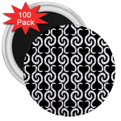 Black And White Pattern 3  Magnets (100 Pack)