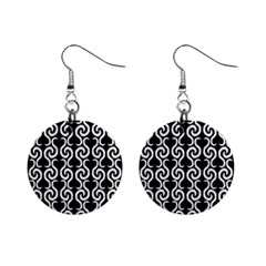 Black And White Pattern Mini Button Earrings