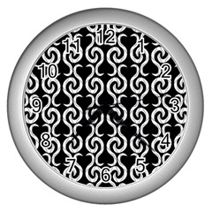 Black And White Pattern Wall Clocks (silver) 