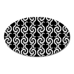 Black And White Pattern Oval Magnet