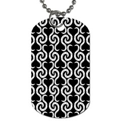 Black And White Pattern Dog Tag (one Side) by Valentinaart