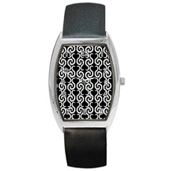 Black And White Pattern Barrel Style Metal Watch