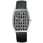 Black and white pattern Barrel Style Metal Watch Front