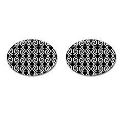 Black And White Pattern Cufflinks (oval)