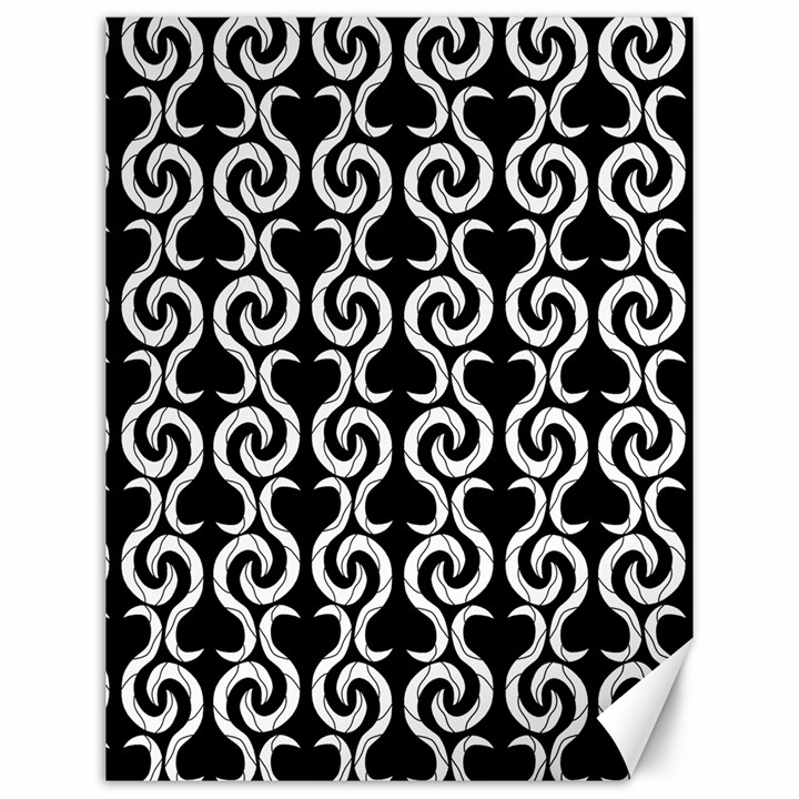 Black and white pattern Canvas 12  x 16  