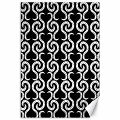 Black And White Pattern Canvas 12  X 18  