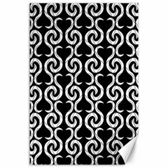 Black And White Pattern Canvas 24  X 36 