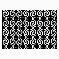 Black And White Pattern Large Glasses Cloth (2-side) by Valentinaart