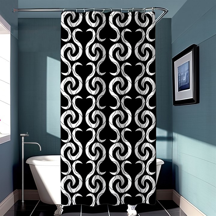 Black and white pattern Shower Curtain 36  x 72  (Stall) 